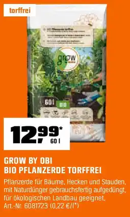 OBI GROW BY OBI BIO PFLANZERDE TORFFREI Angebot