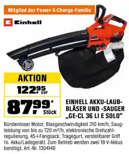 OBI EINHELL AKKU-LAUB- BLÄSER UND -SAUGER „GE-CL 36 LI E SOLO" 9999* Angebot