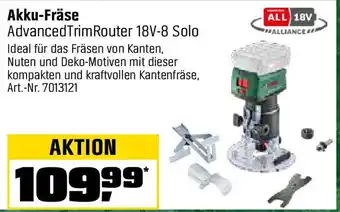 OBI Bosch Akku-Fräse AdvancedTrim Router 18V-8 Solo Angebot