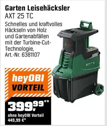 OBI BOSCH Garten Leisehäcksler AXT 25 TC Angebot