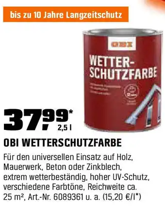 OBI OBI WETTERSCHUTZFARBE Angebot