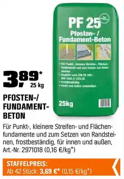 OBI PFOSTEN-/ FUNDAMENT BETON Angebot