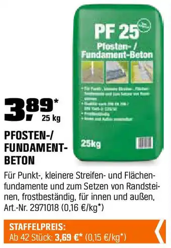 OBI PFOSTEN-/ FUNDAMENT BETON Angebot