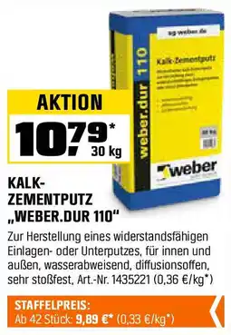 OBI weber KALK- ZEMENTPUTZ ,,WEBER.DUR 110" Angebot