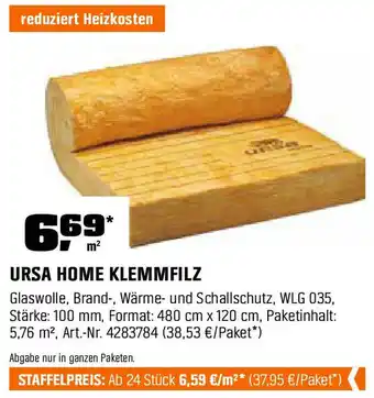 OBI URSA HOME KLEMMFILZ Angebot