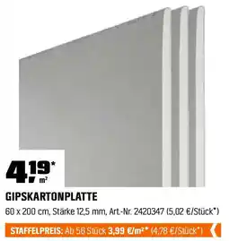 OBI GIPSKARTONPLATTE Angebot