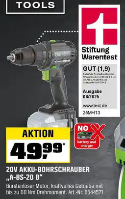 OBI LUX TOOLS 20V AKKU-BOHRSCHRAUBER ,,A-BS-20 B" Angebot