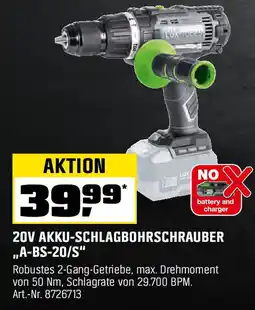 OBI LUX TOOLS 20V AKKU-SCHLAGBOHRSCHRAUBER ,,A-BS-20/S" Angebot