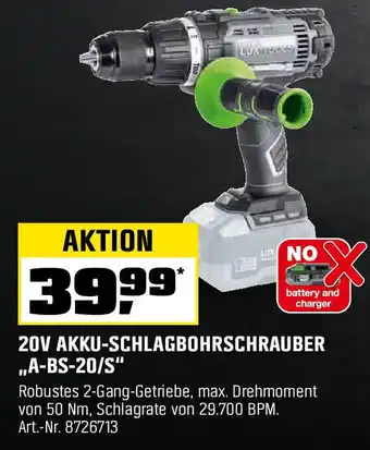 OBI LUX TOOLS 20V AKKU-SCHLAGBOHRSCHRAUBER ,,A-BS-20/S" Angebot