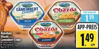 Edeka Alpenhain Obazda oder Camembert-Creme Angebot