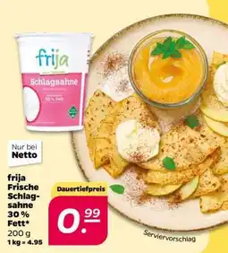 NETTO frija Frische Schlagsahne 30 % Fett Angebot