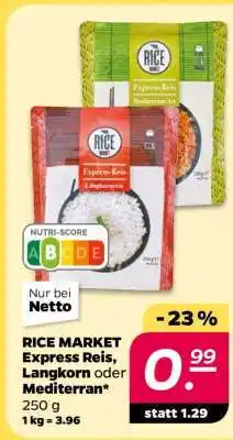NETTO RICE MARKET Express Reis, Langkorn oder Mediterran Angebot