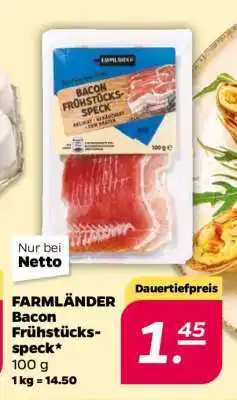 NETTO FARMLÄNDER Bacon Frühstücksspeck Angebot