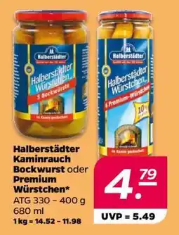 NETTO Halberstädter Kaminrauch Bockwurst oder Premium Würstchen Angebot