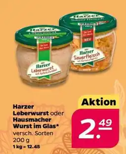 NETTO Harzer Leberwurst oder Hausmacher Wurst im Glas Angebot