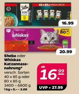 NETTO Sheba oder Whiskas Katzennassnahrung Angebot