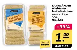 NETTO FARMLÄNDER Mini-Rostbratwürstchen Angebot