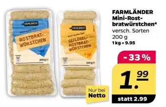 NETTO FARMLÄNDER Mini-Rostbratwürstchen Angebot
