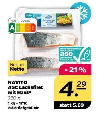 NETTO NAVITO ASC Lachsfilet mit Haut Angebot