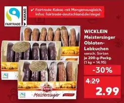 Kaufland WICKLEIN Meistersinger Oblaten-Lebkuchen Angebot
