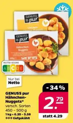 NETTO GENUSS pur Hähnchen-Nuggets Angebot