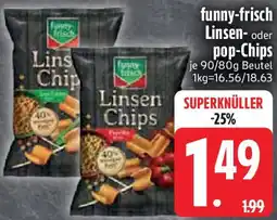 Edeka funny-frisch Linsen oder pop-Chips Angebot