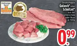 Edeka Strohschwein Gulasch oder Schnitzel Angebot