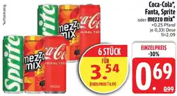 Edeka Coca-Cola, Fanta, Sprite oder mezzo mix Angebot
