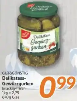 inkoop GUT&GÜNSTIG Delikatess Gewürzgurken Angebot
