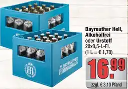 Profi Getränke Bayreuther Hell, Alkoholfrei oder Urstoff Angebot