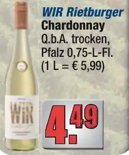 Profi Getränke WIR Rietburger Chardonnay Angebot