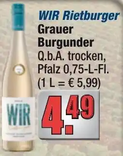 Profi Getränke WIR Rietburger Grauer Burgunder Angebot