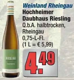 Profi Getränke Weinland Rheingau Hochheimer Daubhaus Riesling Angebot