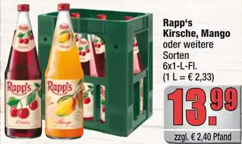 Profi Getränke Rapp's Kirsche, Mango Angebot