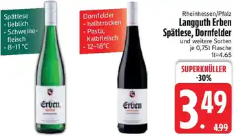 Edeka Langguth Erben Spätlese, Dornfelder Angebot