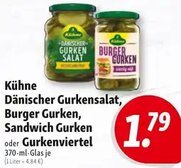 Nah & Frisch Kühne Dänischer Gurkensalat, Burger Gurken, Sandwich Gurken oder Gurkenviertel Angebot
