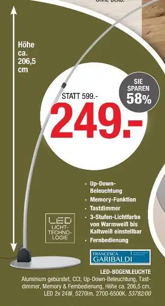 Hofmeister Led-bogenleuchte Angebot