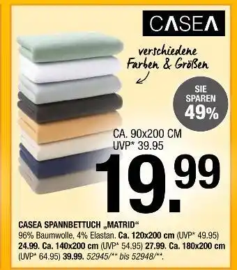 Hofmeister Casea spannbetttuch „matrid“ Angebot