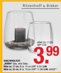 Hofmeister Ritzenhoff & breker vase/windlicht „rimini“ Angebot