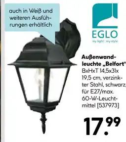 Hellweg Eglo außenwandleuchte 'belfort' Angebot