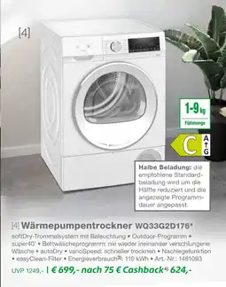 EP Wärmepumpentrockner wq33g2d176 Angebot