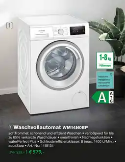 EP Siemens waschvollautomat wm14n0ep Angebot