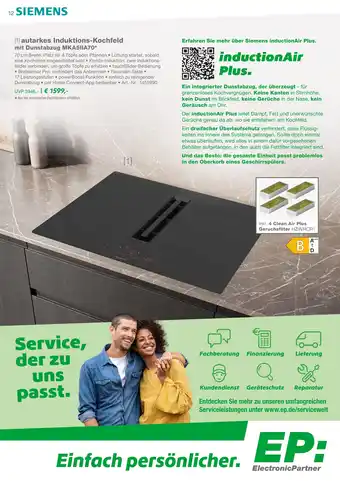 EP Siemens autarkes induktions-kochfeld mit dunstabzug mkasiiia70 Angebot