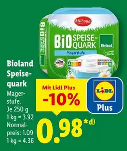 Lidl Milbona bioland speisequark Angebot