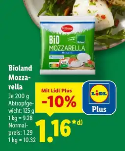 Lidl Milbona bioland mozzarella Angebot