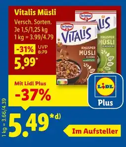 Lidl Dr. oetker vitalis müsli schoko Angebot