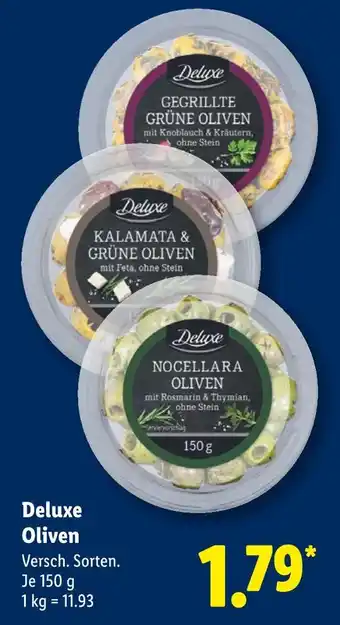 Lidl Deluxe gegrillte grüne oliven Angebot