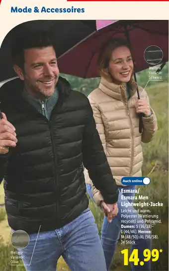 Lidl Esmara oder esmara men lightweight-jacke Angebot