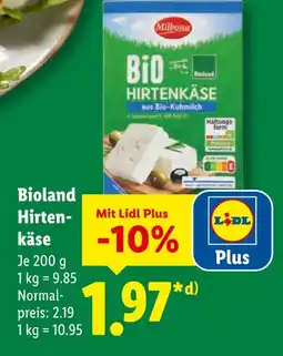 Lidl Milbona bioland hirtenkäse Angebot