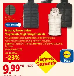 Lidl Esmara men steppweste/lightweight-weste Angebot